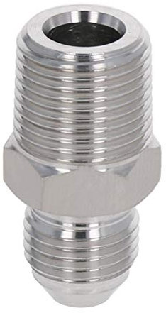 MroMax 304 - Racor de tubo hexagonal recto de acero inoxidable 3/8 NPT macho para aire líquido o hidráulico, 1 unidad