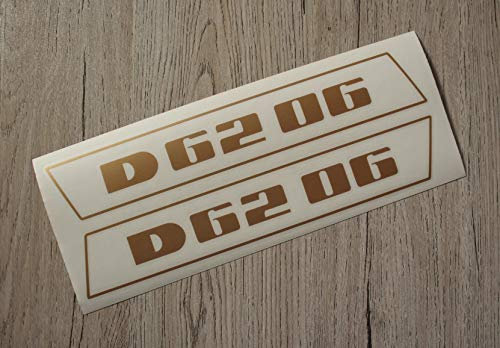 Deutz Aufkleber für Traktor D6206 Logo Emblem Sticker Label gold (bis 1974 schmale Raute neuere Variante)