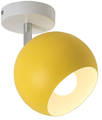 Chao Zan Deckenlampe, E27 Fassung 1 flammige,Deckenleuchte Modern Deckenlampe Drehbares Design Deckenspots Wohnzimmerlampe Küchenlampe,Flurlampe Decke,Schlafzimmer Studie Zimmer.(Gelb)