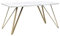 Beliani Esstisch Weiß Marmor Optik 150 x 80 cm mit Metallgestell Gold Glamour Molden
