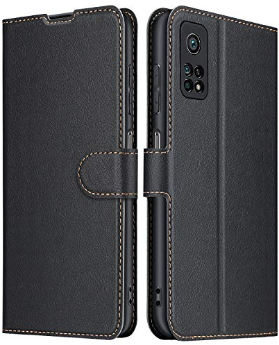 ELESNOW Hülle für Xiaomi Mi 10T 5G/10T Pro 5G, Premium Leder Flip Schutzhülle Tasche Handyhülle mit [ Magnetverschluss, Kartenfach, Standfunktion ] für Xiaomi Mi 10T 5G/10T Pro 5G (Schwarz)