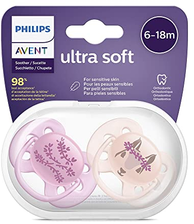 Philips Avent Ultra soft Schnuller 6-18 Monate SCF223/04, pink