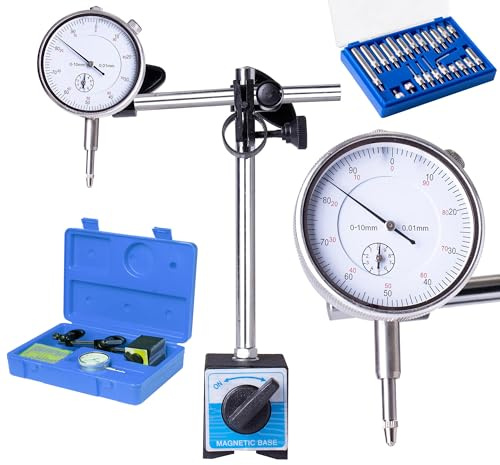 TC TECHNIC Messuhr Spur 0-10 mm Meter Präzise 0.01 Auflösung Universal Messuhr SK1938S-22