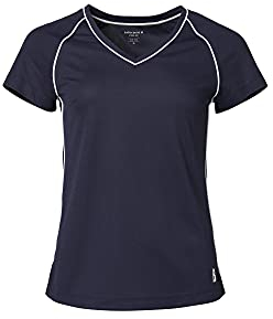 Björn Borg Damen Tesia V Tee Tennis Shirt, Damen, Tennis-Shirt, 2121-1070-72731, Nachthimmel, 38