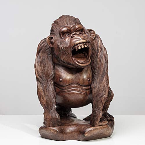 Rikmani Holzfigur Weise AFFE - Holzskulptur Gorilla GAVA