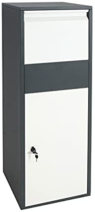 Paketkasten HWC-G80, Paketbox Standbriefkasten Paketbriefkasten Gr��e XL - verzinkt anthrazit-wei�
