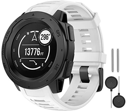 MYSNBKN Kompatibel mit Garmin Instinct Armband, 22mm weiches Silikon Ersatzarmband für Garmin Instinct/Solar/Tactical/Instinct 2 mit Adapter Tools