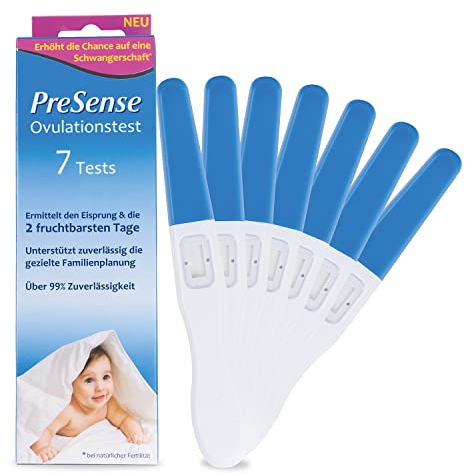 PreSense® - Ovulationstest Fruchtbarkeitstest für Eisprung – Schnell, Sicher, Zuverlässig und Einfach – Urintest - Kinderwunsch - Schwangerschaft - 7 Stück