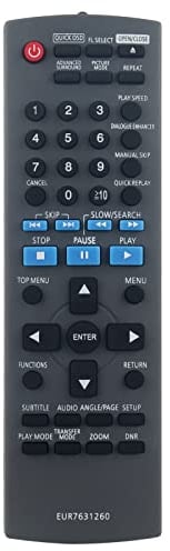 New EUR7631260 Remote Control Replacement for Panasonic DVD Player DVDS33 DVDS33EK DVDS33ES DVD-S33 DVD-S33EE DVD-S33GC DVD-S33GCA DVD-S33GCS DVD-S33GCU DVD-S33GN DVDS511 DVDS511DVDS2 RemoteController