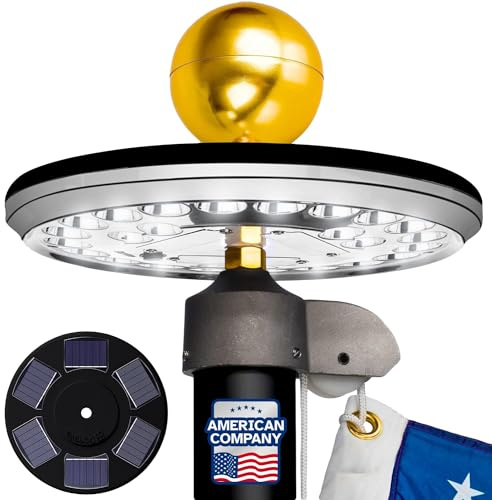Solar Post Light Accessory – 26 LED Disc Topper, 1300 LM Brightness, Fits Most Outdoor Lamp Posts & Flagpoles, Weatherproof, Easy Installation