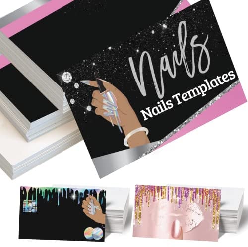 Visitenkarten Personalisiert Visitenkarten Erstellen 100 Stück beidseitiger Druck mit Ihrem Logo Karten für Kleinunternehmen – Nageldesign