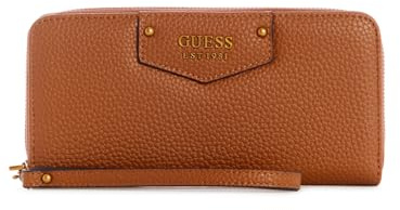 GUESS Damen Eco Brenton Large Zip Around Wallet, Caramel, Einheitsgröße