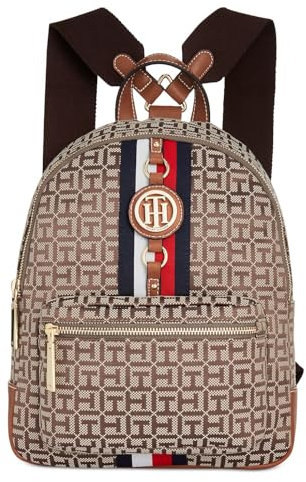 Tommy Hilfiger Damen Jaden Plus Rucksack, Hellbraun/Dk Chocolate, Einheitsgröße