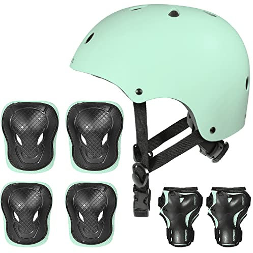 Nomady Kids - Casco Infantil con Protecciones - Niños 2 a 10 años (Medium, Mint)