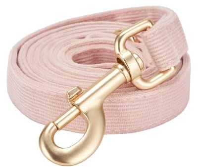 YUDOTE Weiche Cord-Hundeleine Klein,1.5x150cm,Staubiges Rosa