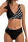 Bocabuety Bikini Donna Sexy Push Up Taglia Forte Swimwear Costume Piscina Curvy Due Pezzi Brasiliana Beachwear Imbottito Spiaggia Costumi da Bagno Vita Alta Bikini Triangolo (Nero, M)