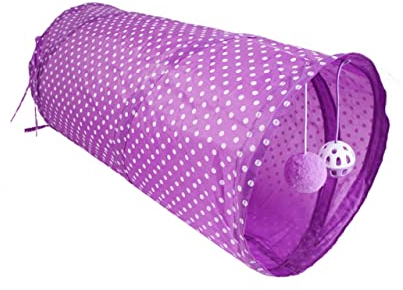POPETPOP Weihnachtskatzenspielzeug Weihnachtliches Katzenspielzeug Katzentunnel Selber Machen Crinkle-Tunnel Für Katzen Katzentunnel Drinnen Kätzchen-Tunnel Katze Spielt Violett Faltbar