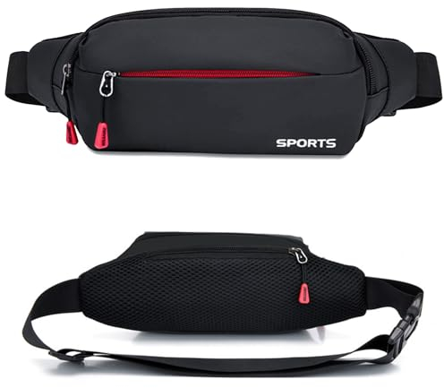 FGen Sac Banane étanche, Sac Banane pour Homme et Femme, avec Sangle réglable, pour l'extérieur, Le Fitness, la Course, Les Voyages, la randonnée