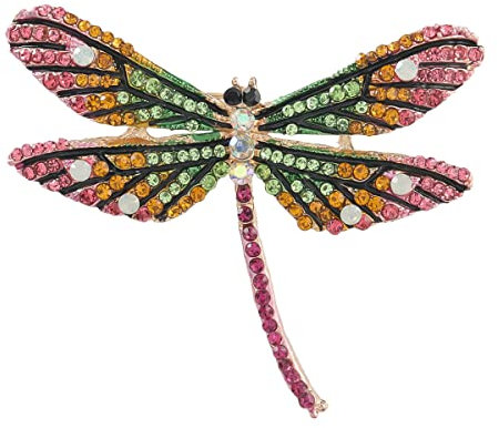 Einfache Metall Strass Libelle Brosche Mädchen Retro Pin Brosche Zubehör