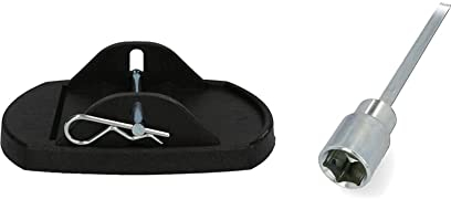 cartrend Stützplatten mit Metallbolzen, geeignet für Wohnwagen-Modelle, 4 Stück (LxWxH): 180 mm * 140 mm * 45 mm & 10683 Caravan Akkuschrauber Aufsatz Verlängerung mit 19 mm Nuss Länge 54 cm, 540 mm
