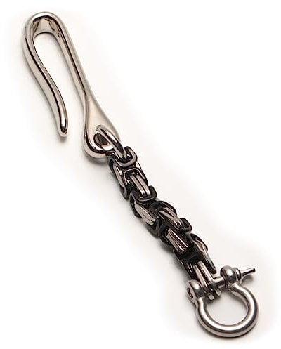 Ruth&Boaz Beltloop Keychain Keyholder Stainless Steel/Solid Brass Blockchain With Solid Brass U Hook & Trigger Swivel Hook, U Hook Stainless-black, One size