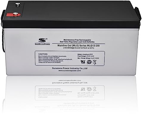 Sunstone zyklenfest Solarbatterie 12V 200AH (C10), 0% MwSt, wartungsfreier Blei Gel Batterie für PV Anlage 230AH (C100) Lead-Acid Speicher Gelbatterie Solar Akku