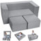 MeMoreCool Spielsofa, Schaumstoff Bausteine für Kinder, Kindercouch Kindersofa Ausklappbar, Schlafzimmermöbel, Modulare Mini Sofa für Spielzimmer, Softbausteine für Kuschelecke Kinderzimmer, Grau