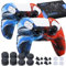 YoRHa Lot de 2 coques en silicone pour manette de PS5 (Camou rouge + bleu) avec 8 poignées pour les pouces, 8 bouchons et 4 protections anti-chocs