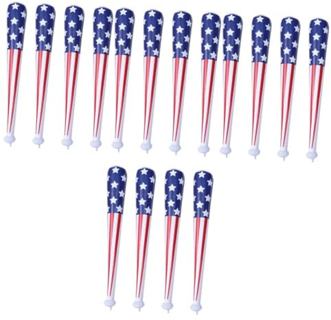 Abaodam 16 Stk Aufblasbare Stöcke Stütze Gastgeschenke Klein Jubelnde Requisiten Americana- Amerikanische Flagge Für Die Wand Sport-jubelstab Uns Fahnen Pvc Komm Stock Baseball