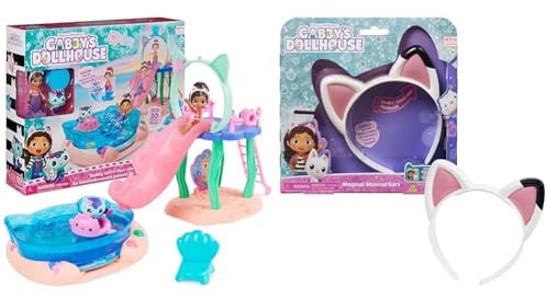 Gabby's Dollhouse Gabby et la Maison Magique Piscine de Gabby - 2 Figurines Et Accessoires & Gabby et la Maison Magique - Oreilles Musicales A Porter - Effets Sonores Et Lumineux