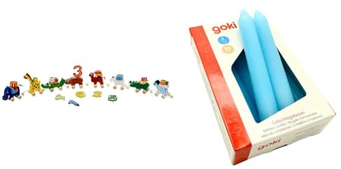 goki GK108 - Geburtstagskarawane & Geburtstagskerzen-Set Blau