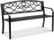 VEVOR 50-Inch Metal Garden Bench for Outdoors - 550 lbs Load Capacity With Backrest and Armrests - Patio Bench for Garden, Park, Yard, Front Porch