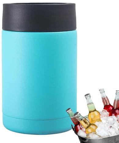 Insulated Beer Bottle Cooler, 12oz Bottle and Can Cooler, Vacuum Insulated Can Cooler, Stainless Steel Beer Cooler, Double-Walled Bottle Cooler, Beer Can Cooler with Opener for Keep Beverages Cold