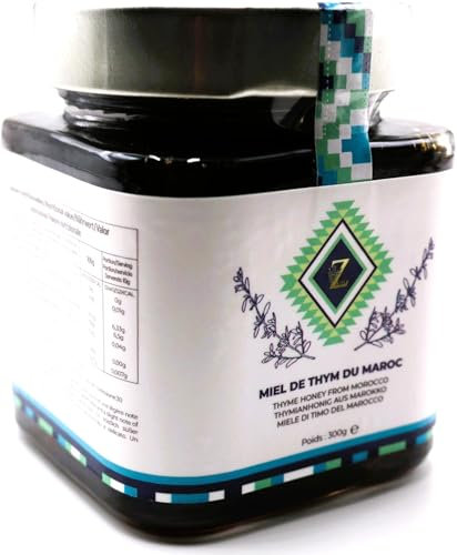 Miel de Thym du Maroc | Saveur Puissante & Propriétés Bienfaisantes. Pot de 300 g