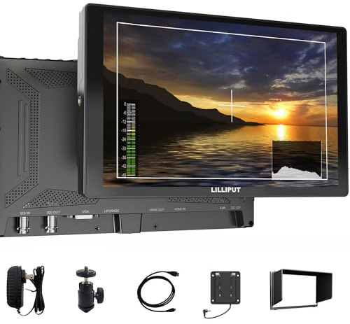 LILLIPUT A11 10,1 Zoll FHD IPS Feldmonitor mit 3G-SDI HDMI und VGA | 3G-SDI, HDMI & VGA mit Loop-Out, Vielseitiger Monitor für Broadcast, Studio, Live-Streaming & Filmproduktion