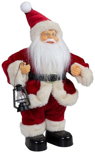 Christmas Paradise Tanzender Weihnachtsmann 30cm Dekofigur Musik und Bewegung rot