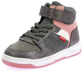 Kickado, Sneakers Hautes Mixte, Gris Rose Argent, 29