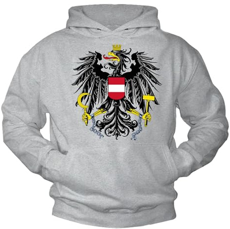 MAKAYA Österreich Kapuzenpullover Adler Motiv Pullover Flagge Fahne Herren Sweatshirt
