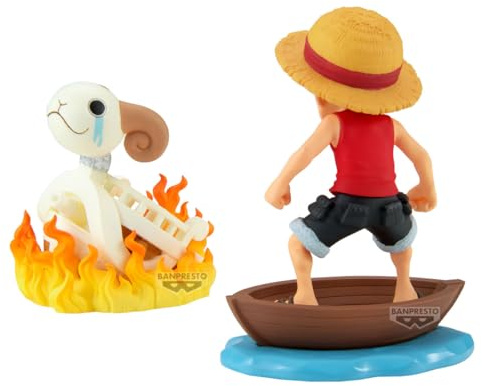 Banpresto Monkey.D.Luffy & Going Merry One Piece Action Figure - World Collectable Log Stories 8 cm - BP28928P Multicoloured - Collectable Figure - Ideal for Anime Fans
