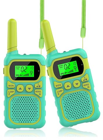 Walkie Talkie Kinder - Maximale Reichweite von 3 km. Weihnachts- und Geburtstags Geschenke Spielzeug ab 3 4 5 6 7 8 Jahre Junge Mädchen Kinderspielzeug. Familienspiele für drinnen und draußen. (grün)