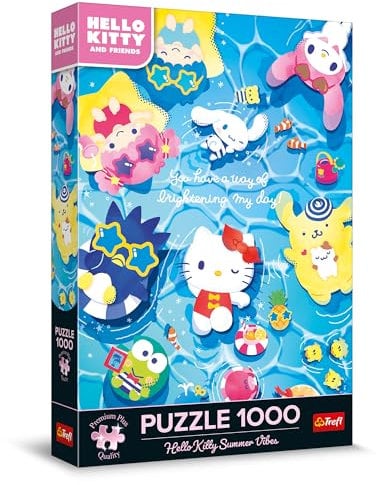 Trefl Premium Plus Quality - Hello Kitty Summer Vibes Puzzle - 1000 Teile, eine Puzzleserie mit Lieblingshelden, für Erwachsene und Kinder ab 14 Jahren