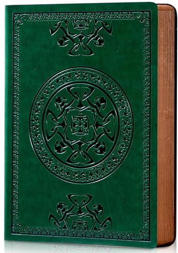 CAGIE Notizbuch A5 Liniert Leder Tagebuch für Erwachsene Weiche Abdeckung 288 Seiten Vintage Notizbücher für das Schreiben Reisetagebuch Journal für Männer, 5.7'' X 8.3'', Grün