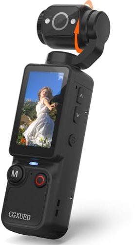 W & O Videocamera Vlogging con obiettivo rotante a 180°, fotocamera tascabile con registrazione audio e video, batteria da 7 ore, telecamere POV portatili con scheda da 32 GB, facile registrazione con