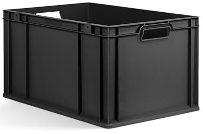 aidB Eurobox NextGen 2.0 Cycle - 600x400x320mm – 65L Aufbewahrungsbox aus recyceltem Material - Stapelbare Lagerbox in Anthrazit – offene Griffe - Industriequalität - Auch mit ColorClips erhältlich