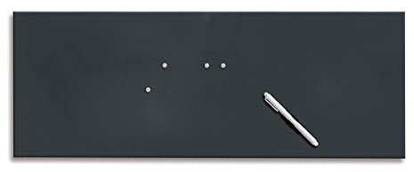 Eurographics MB-BLACK3080 Magnet- und Schreibtafel aus Glas (inklusiv Stift + Magnete) Memo Board Black, 30 x 80 cm