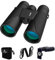 QUNSE Fernglas 10x42 Kompaktfernglas für Vogelbeobachtung mit Mobiltelefonadapter für Vogelbeobachtung, Reisen, Landschaft, Sternenhimmel, Jagd, Konzerte (Schwarz, 12, x, Millimeter, 42)