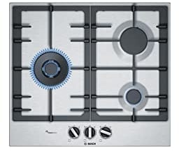 Bosch PCC6A5B90 Built-in Gas Hob, Stainless Steel, 1000 W, Round
