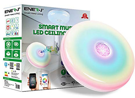 LED Ceiling Light for Living Room,15 Inch 24W Color Light with Bluetooth Speaker Remote Controlled (Easy Magnetic Install)