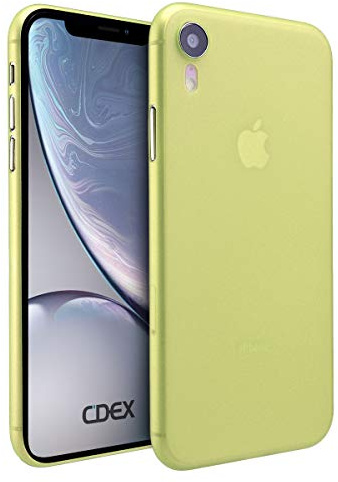doupi UltraSlim Hülle kompatibel für iPhone Xr (iPhone 10r) 6,1 Zoll, Ultra Dünn Fein Matt Handyhülle Cover Bumper Schutz Schale Hard Case Taschenschutz Design Schutzhülle, gelb