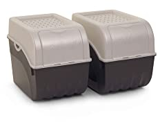 Novaliv Kartoffel Aufbewahrungsbox | 2x groß 9L | PERLMUT Weiss | Kartoffelbox | Gemüsebox stapelbar Zwiebelbox Kartoffelkorb Obstbehälter Kartoffelkiste Zwiebel Aufbewahrung Frischhaltedose Möhren